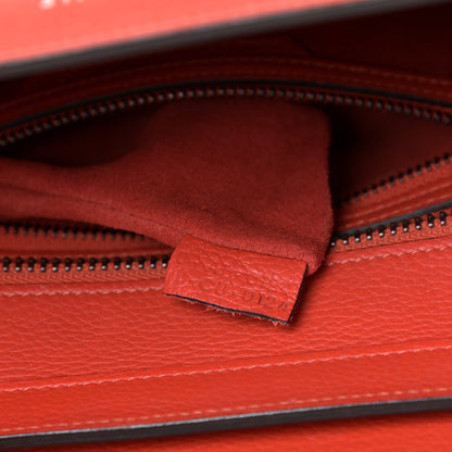 Celine Drummed Calfskin Micro Luggage Vermillion 9 of 14