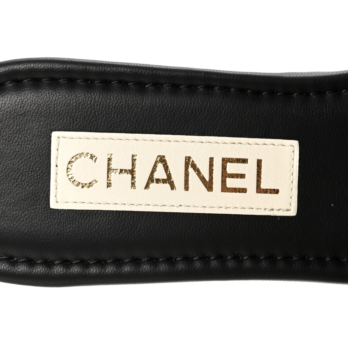 Pearl Crystal CC Mules Sandals 38.5 Black