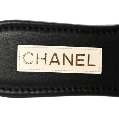Chanel Pearl Crystal CC Mules Sandals 38.5 Black 8 of 10
