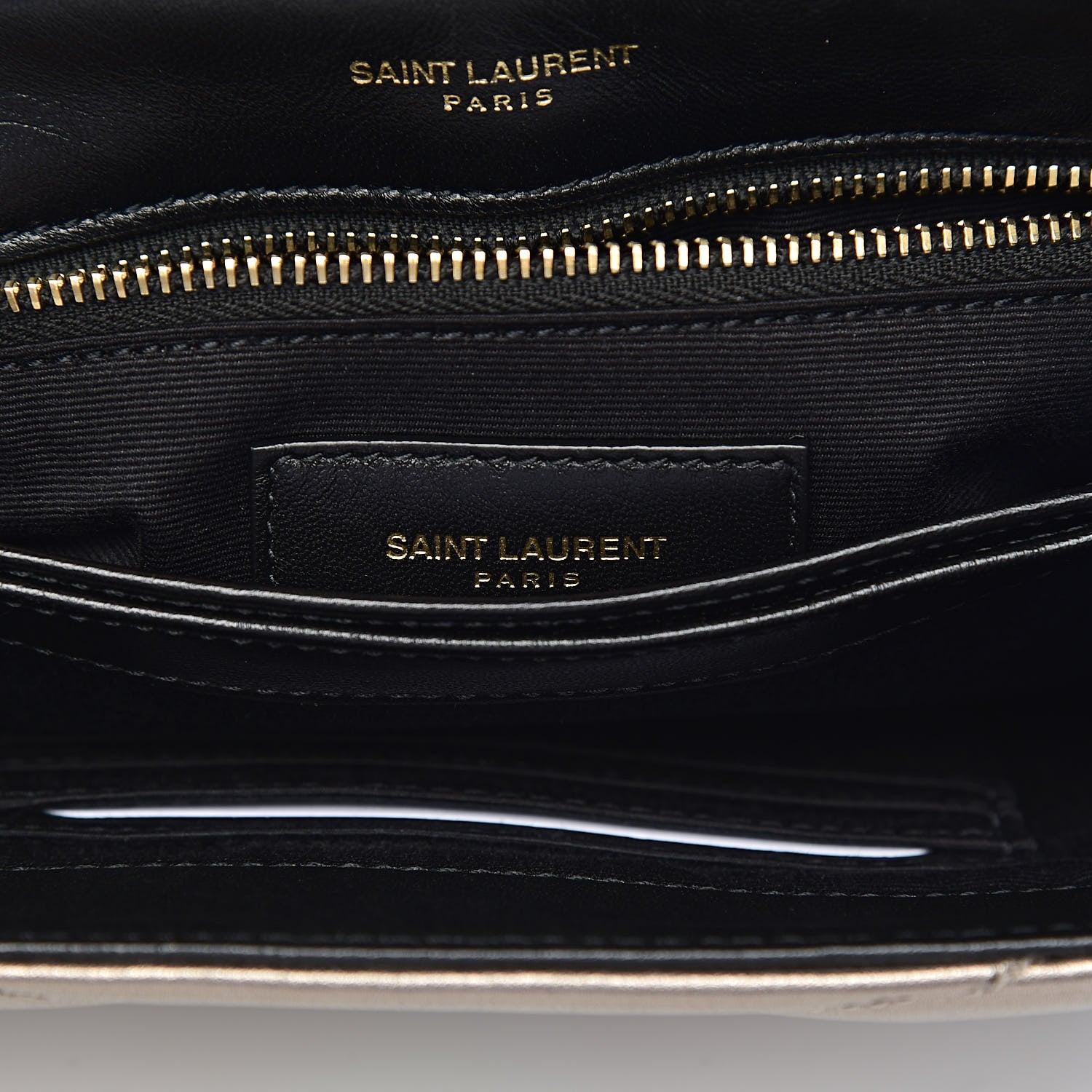 Saint Laurent Metallic Calfskin Y Quilted Monogram Toy Loulou Crossbody Bag Piombo 7 of 11