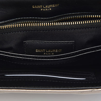 Saint Laurent Metallic Calfskin Y Quilted Monogram Toy Loulou Crossbody Bag Piombo 7 of 11