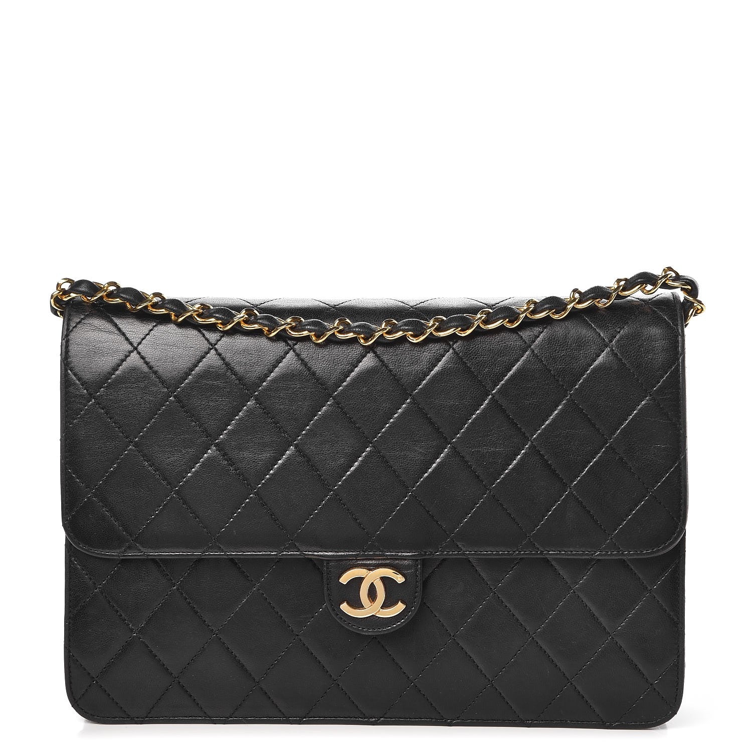 Chanel Lambskin Quilted Medium Single Flap Black 1 of 10