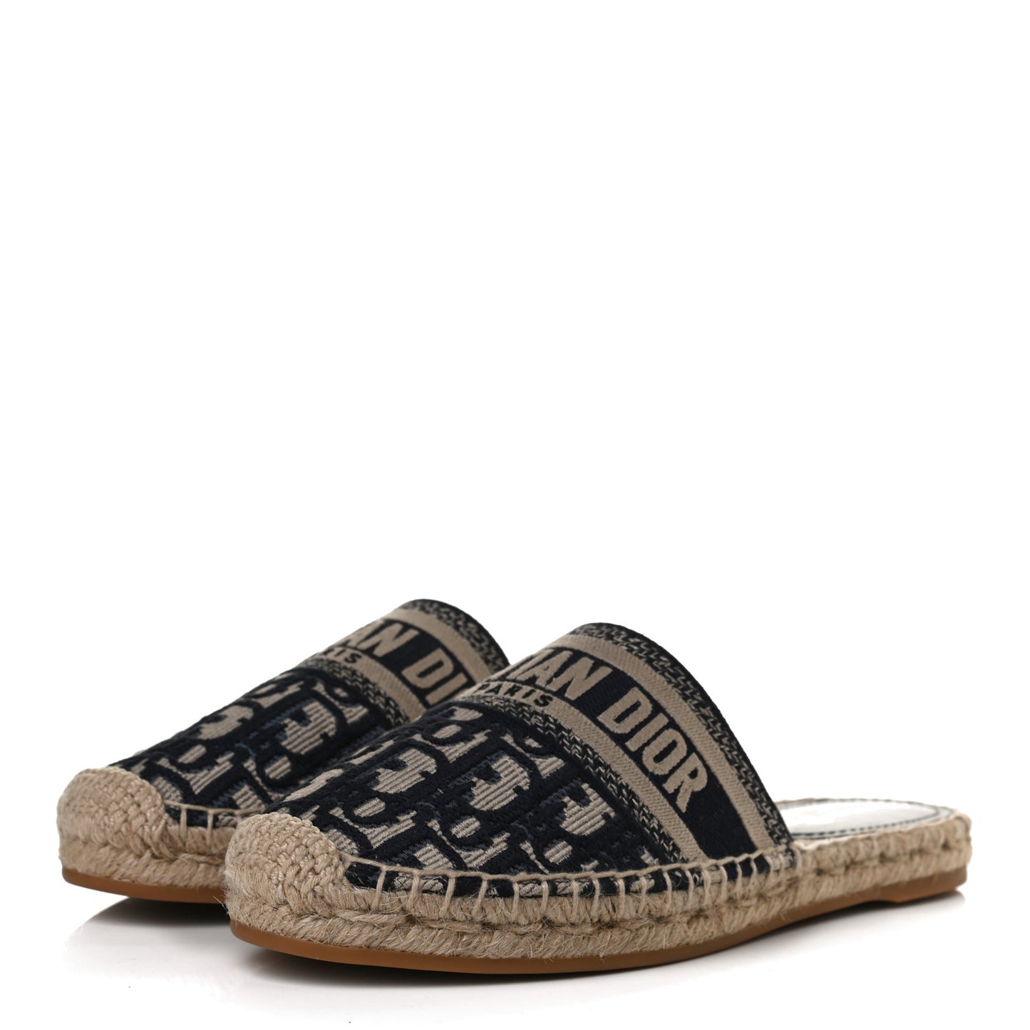 Oblique Embroidered Granville Espadrille 15mm Slippers 38.5 Deep Blue