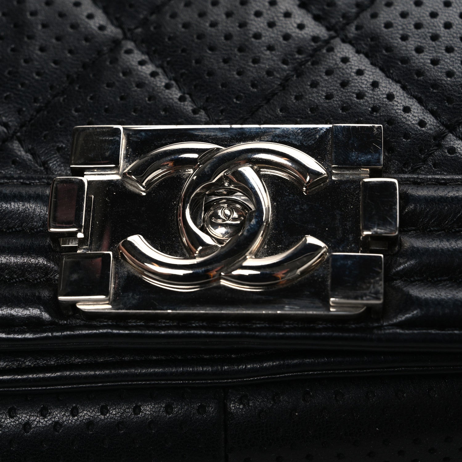 Chanel Lambskin Perforated Quilted New Medium Boy Flap Black 11 of 11