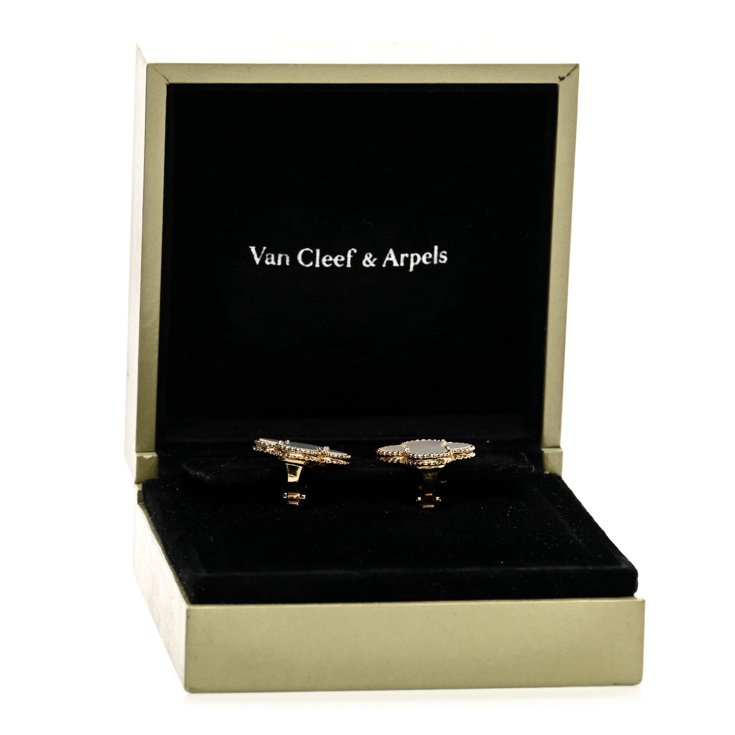 Van Cleef & Arpels 18K Yellow Gold Mother of Pearl Magic Alhambra Earrings 5 of 5