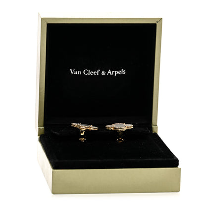 Van Cleef & Arpels 18K Yellow Gold Mother of Pearl Magic Alhambra Earrings 5 of 5