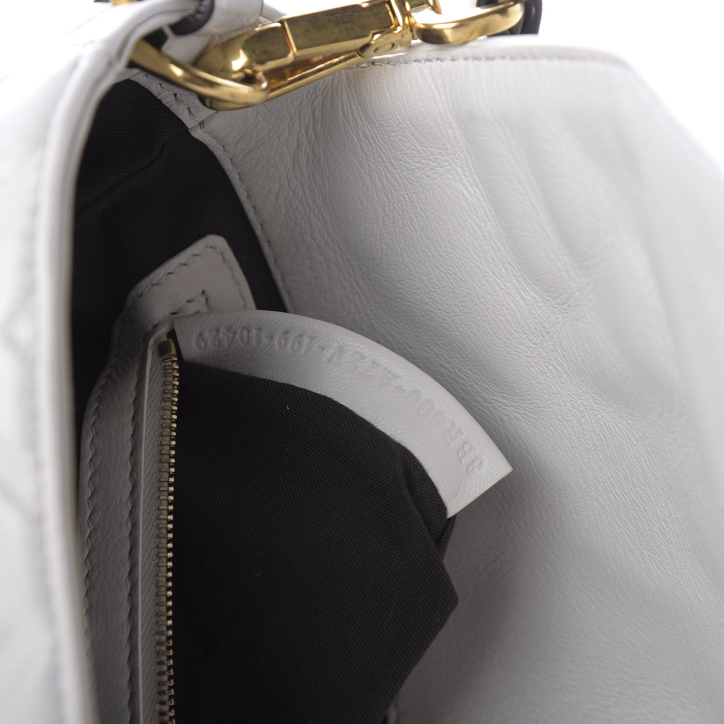 Nappa FF 1974 Embossed Baguette White