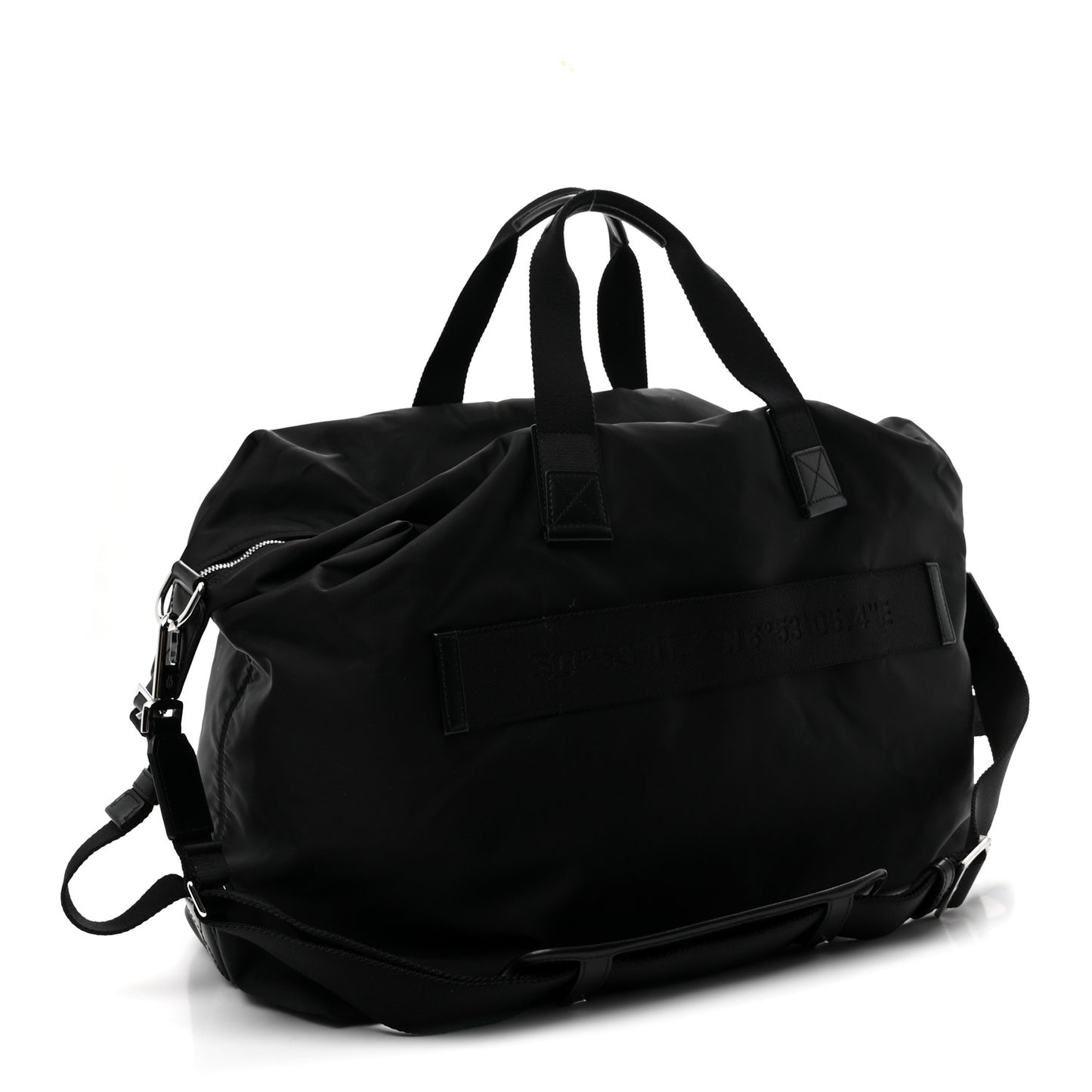 Nylon Signature Duffle  Black