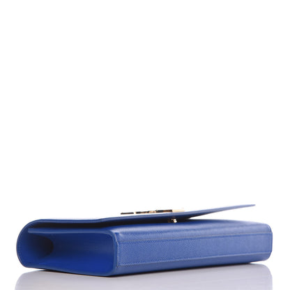 Saint Laurent Grain De Poudre Classic Monogram Cassandre Clutch Royal Blue 4 of 13