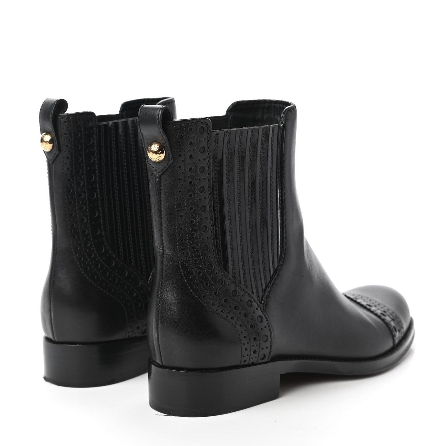 Calfskin Flat Ankle Boots 37 Black