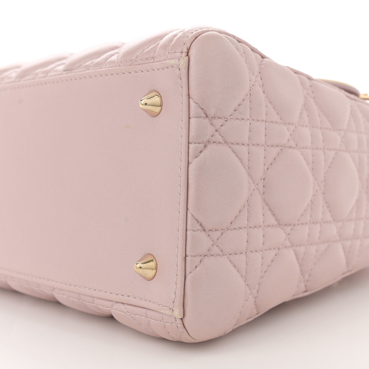 Christian Dior Pearly Lambskin Cannage Medium Lady Dior Lotus 10 of 12