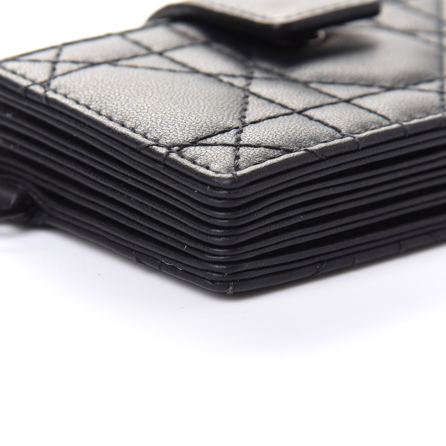 Christian Dior Ultra Matte Calfskin Cannage Lady Dior 5-Gusset Card Holder Black 9 of 11