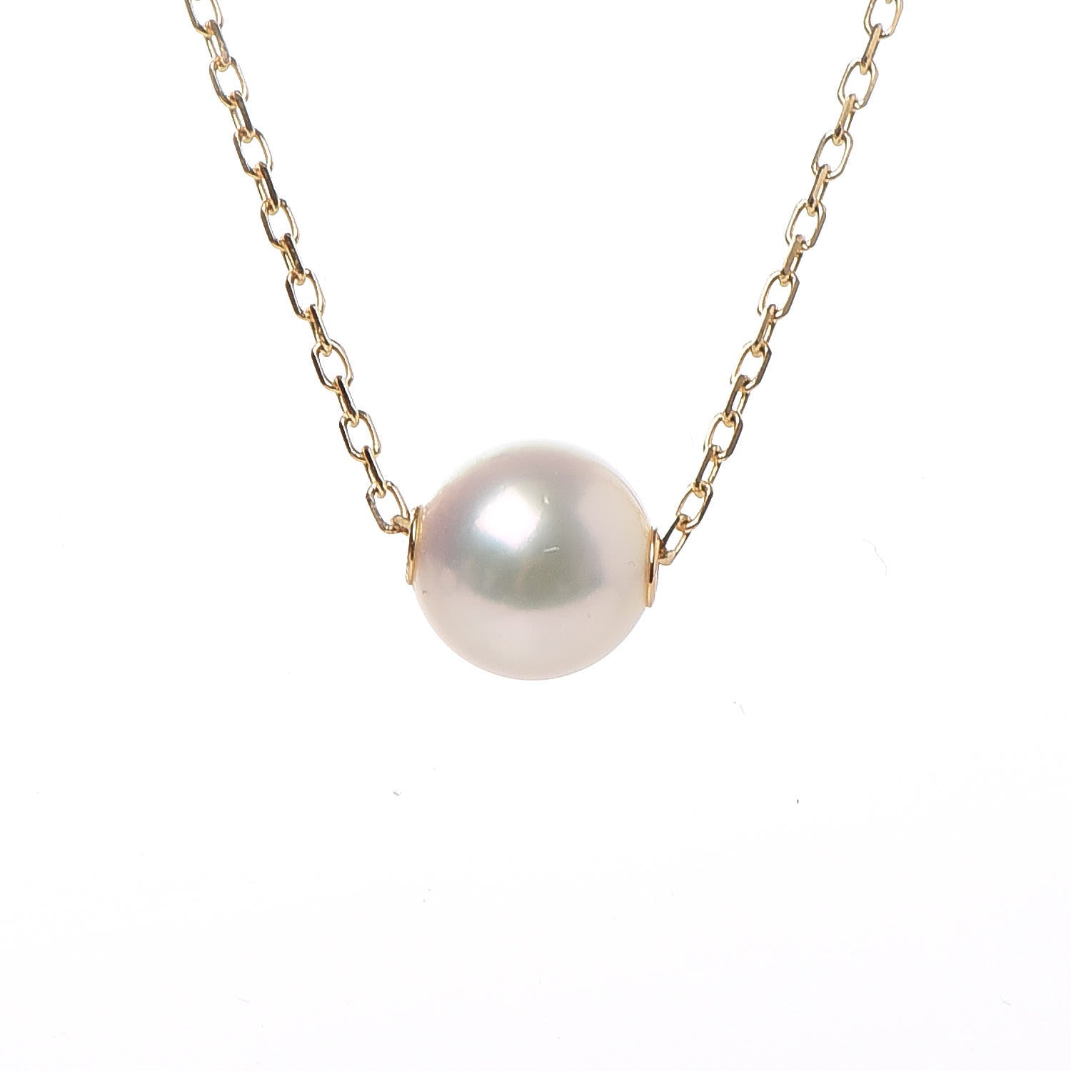 Mikimoto 18K Yellow Gold Akoya Pearl 8mm Single Pendant Necklace 5 of 6