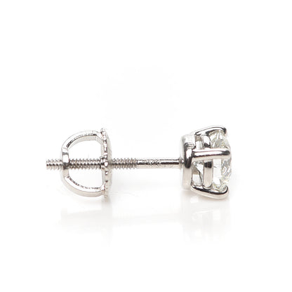 Tiffany Platinum Diamond .92ctw Round Solitaire Earrings 4 of 5