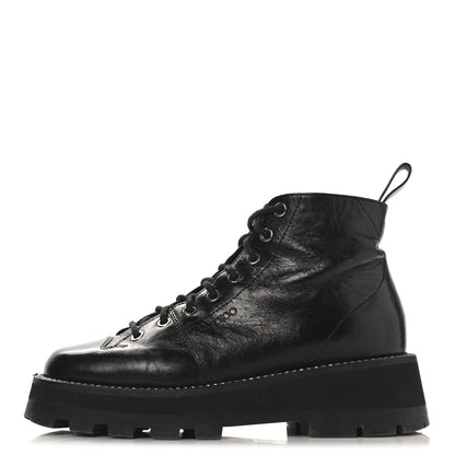 Jimmy Choo Calfskin Crystal Embellished Colby Combat Boots 38.5 Black 1 of 10