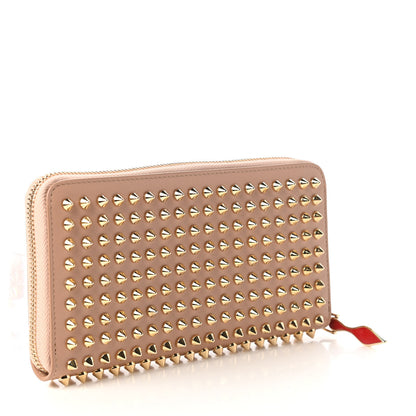 Christian Louboutin Calfskin Panettone Spiked Zip Around Wallet Dune 3 of 9