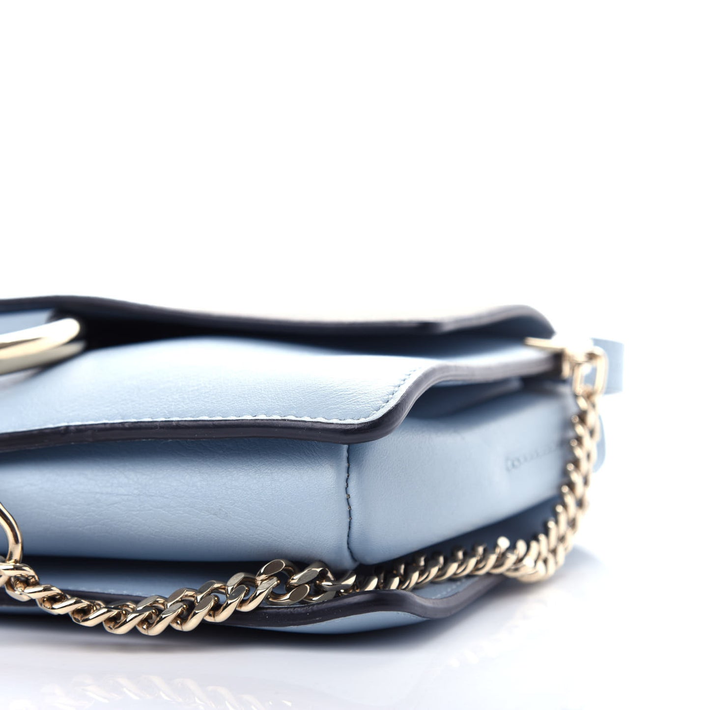 Suede Calfskin Small Faye Shoulder Bag Cloudy Blue