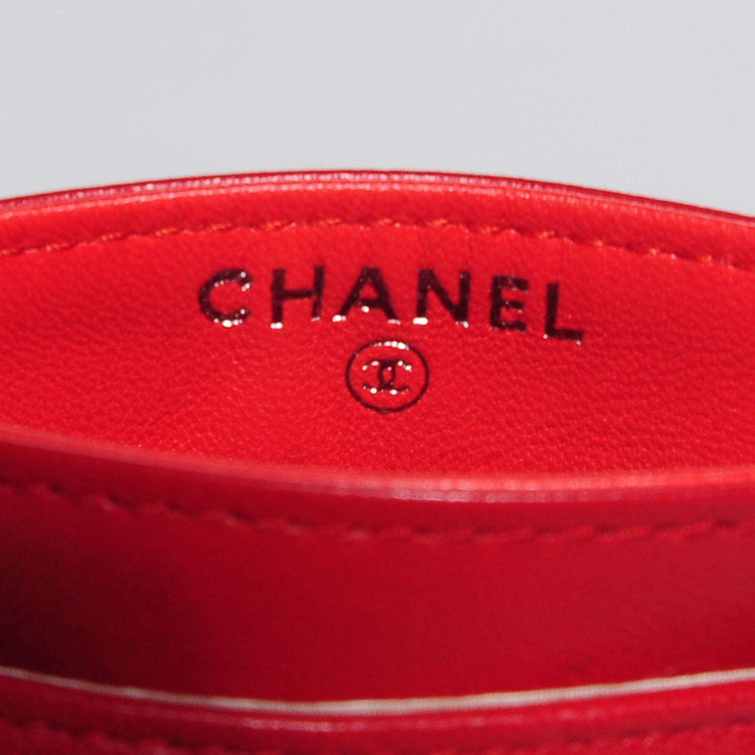 Chanel Lambskin Camellia Embossed Card Holder Red 5 of 8