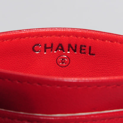 Chanel Lambskin Camellia Embossed Card Holder Red 5 of 8