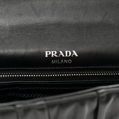 Prada Nappa Gaufre Small Chain Flap Shoulder Bag Black 6 of 9
