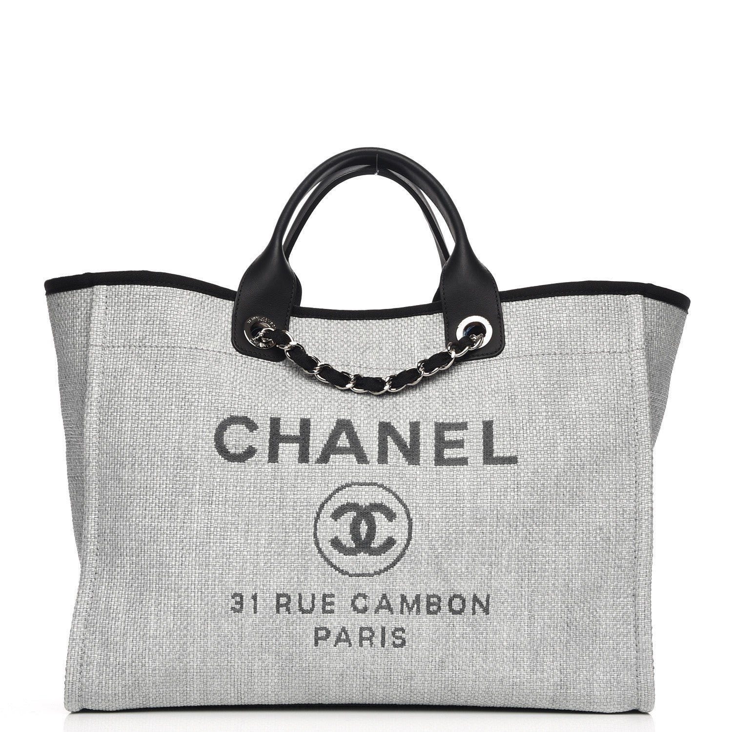 Chanel Canvas Large Deauville Tote Grey 1 of 8