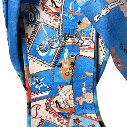 Christian Louboutin Crepe Satin Greekaba Du Desert 110 Sandal 40 Blue Multicolor 7 of 7