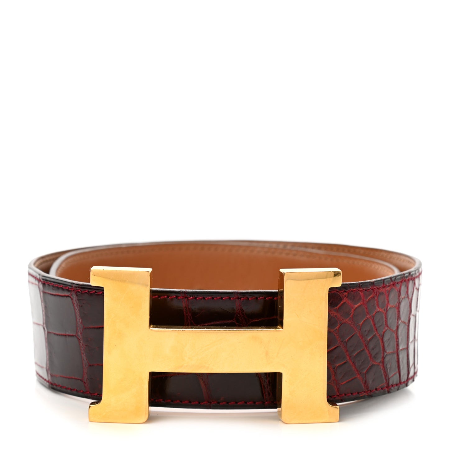 Crocodile 32mm Constance Belt 65 Rouge H