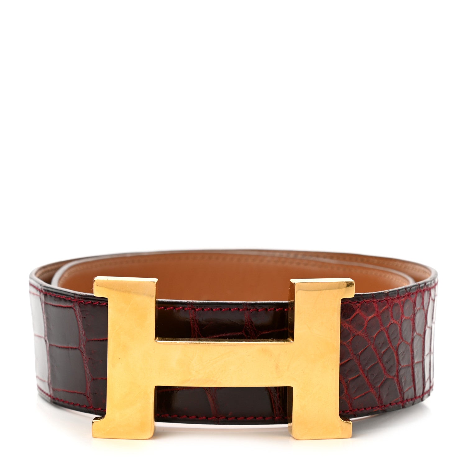Hermes Crocodile 32mm Constance Belt 65 Rouge H 2 of 8