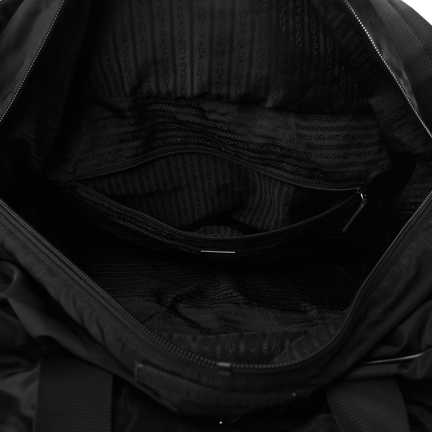 Tessuto Nylon Saffiano Viaggio Carry On Travel Bag Black