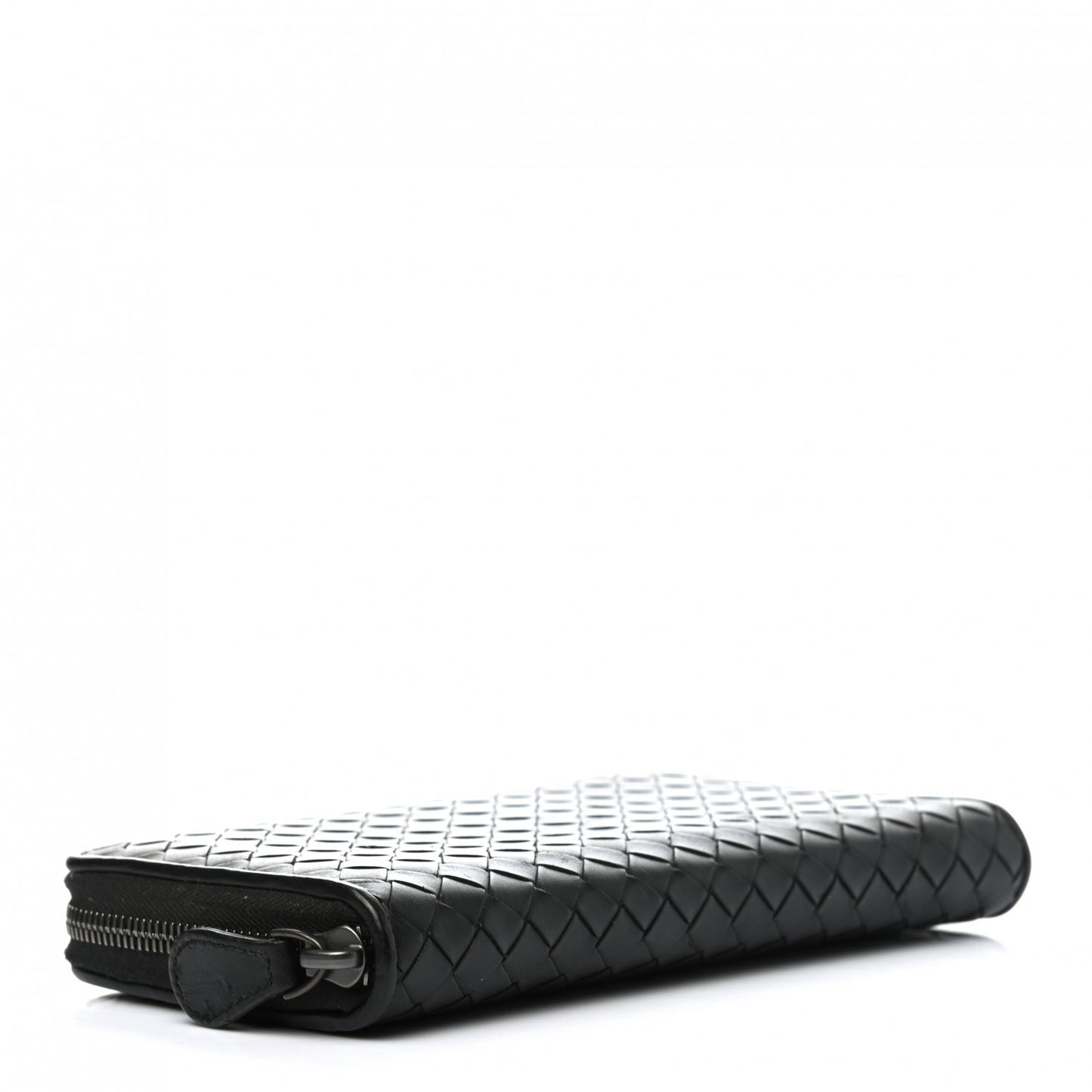 Nappa Intrecciato Zip Around Wallet Black