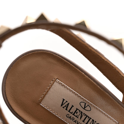Valentino Garavani Calfskin Nappa Rockstud Ankle Strap 100mm Pumps 37.5 Baltique Poudre 8 of 9