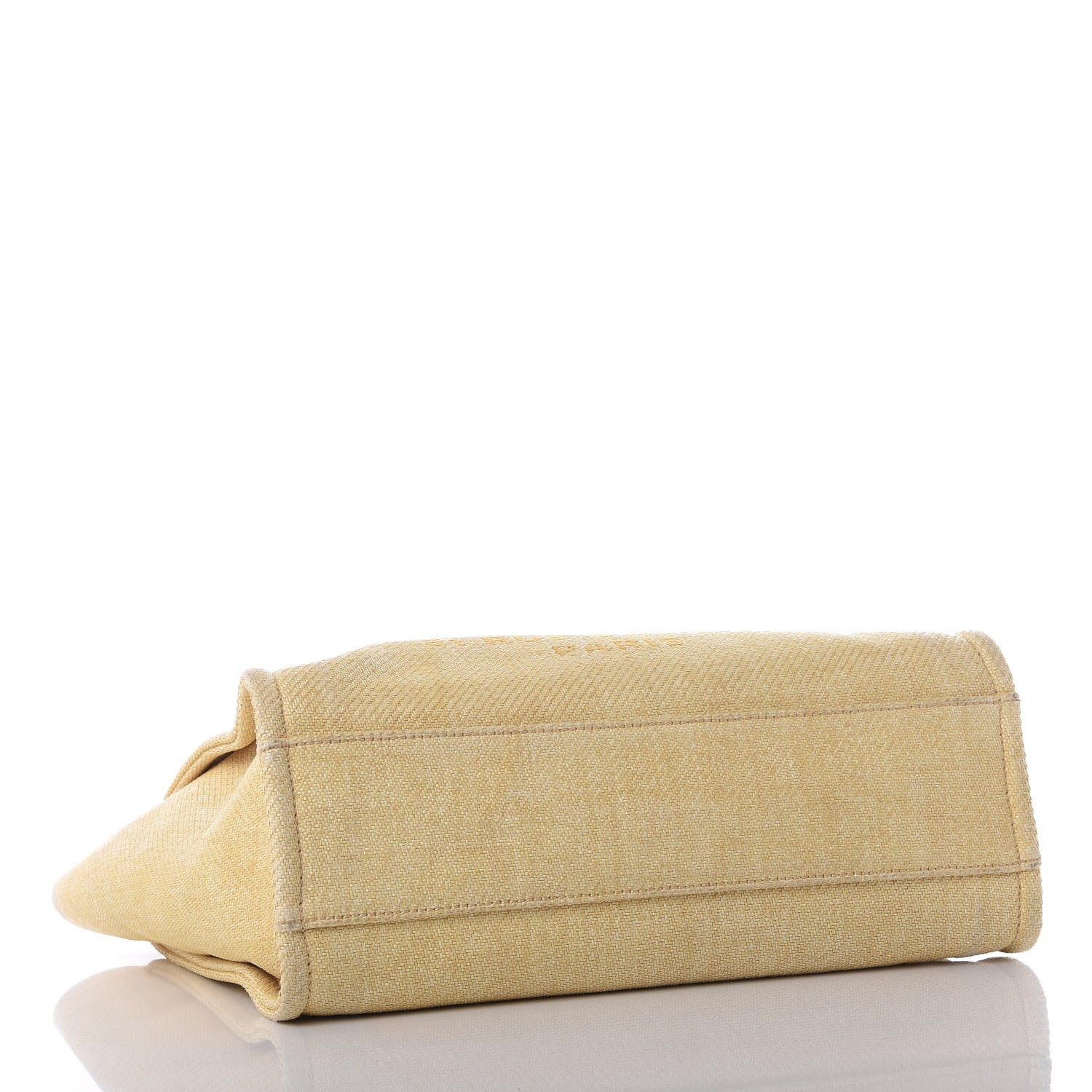 Chanel Canvas Small Deauville Tote Light Yellow 3 of 9