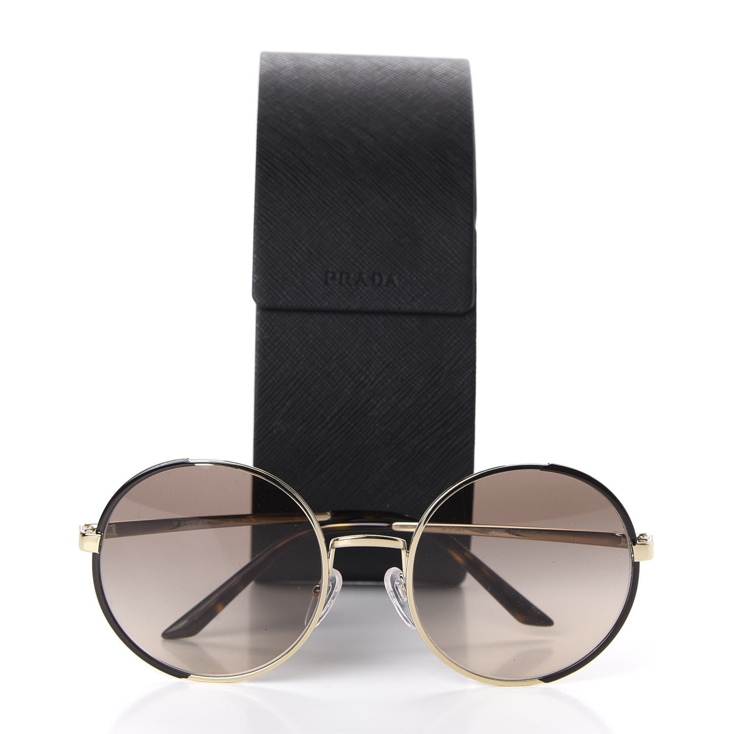 Prada Metal Enamel Oversized Round Sunglasses SPR59X Tortoise Gold 7 of 7