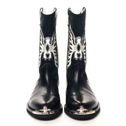 Louis Vuitton Calfskin Canyon Mens Cowboy Boots 9 Black 2 of 10