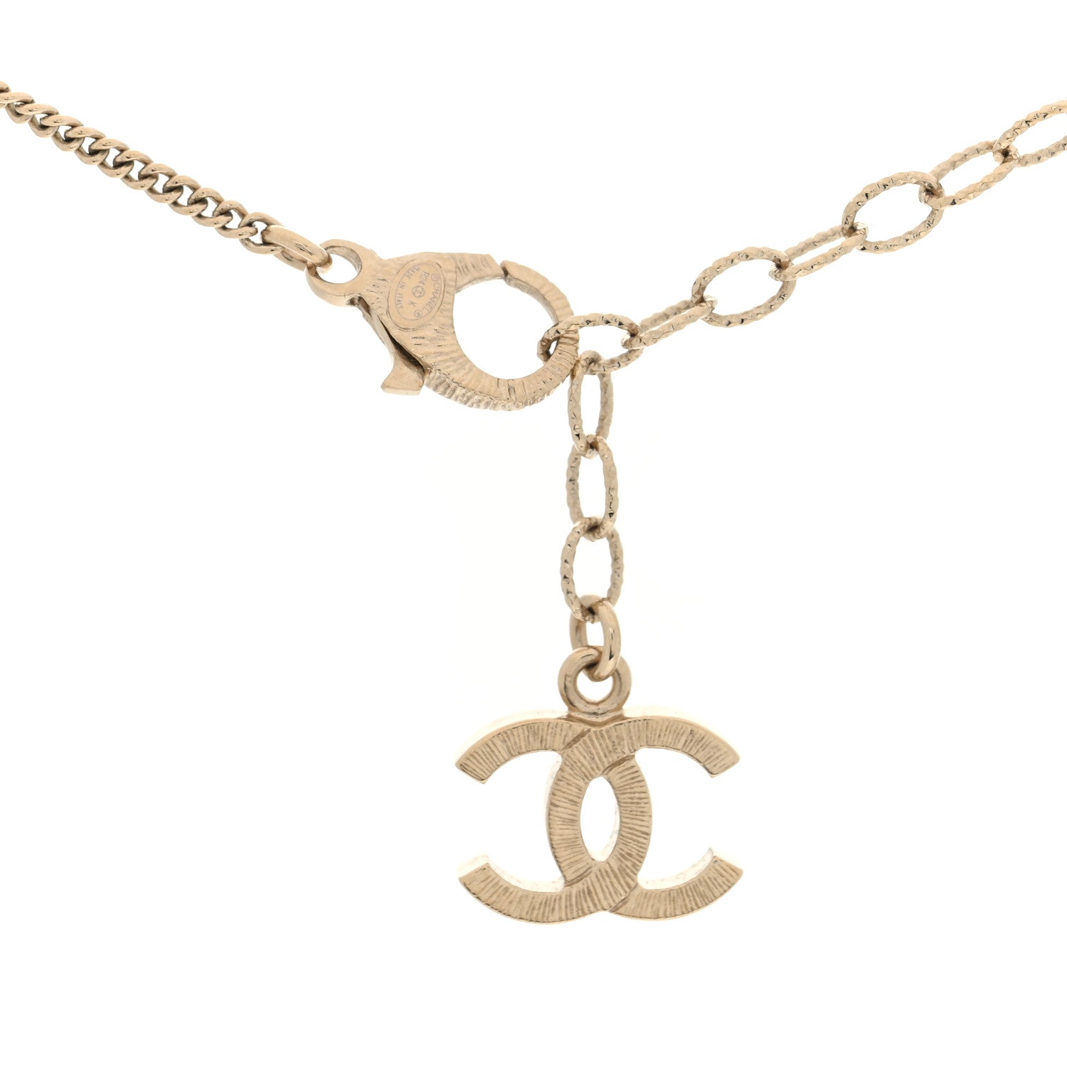 Chanel Crystal CC Bow Necklace Silver Gold 3 of 4