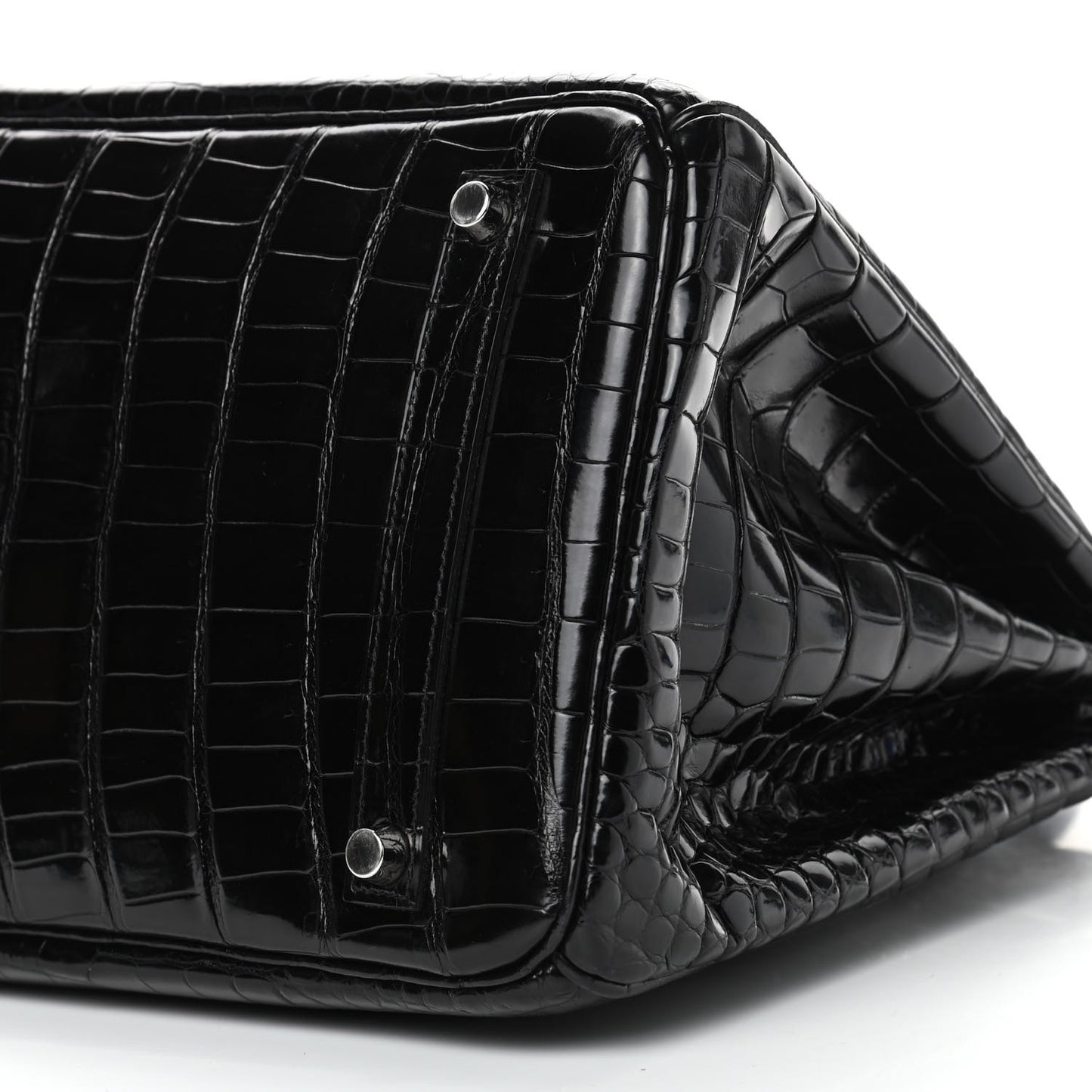 Shiny Porosus Crocodile Birkin 35 Black