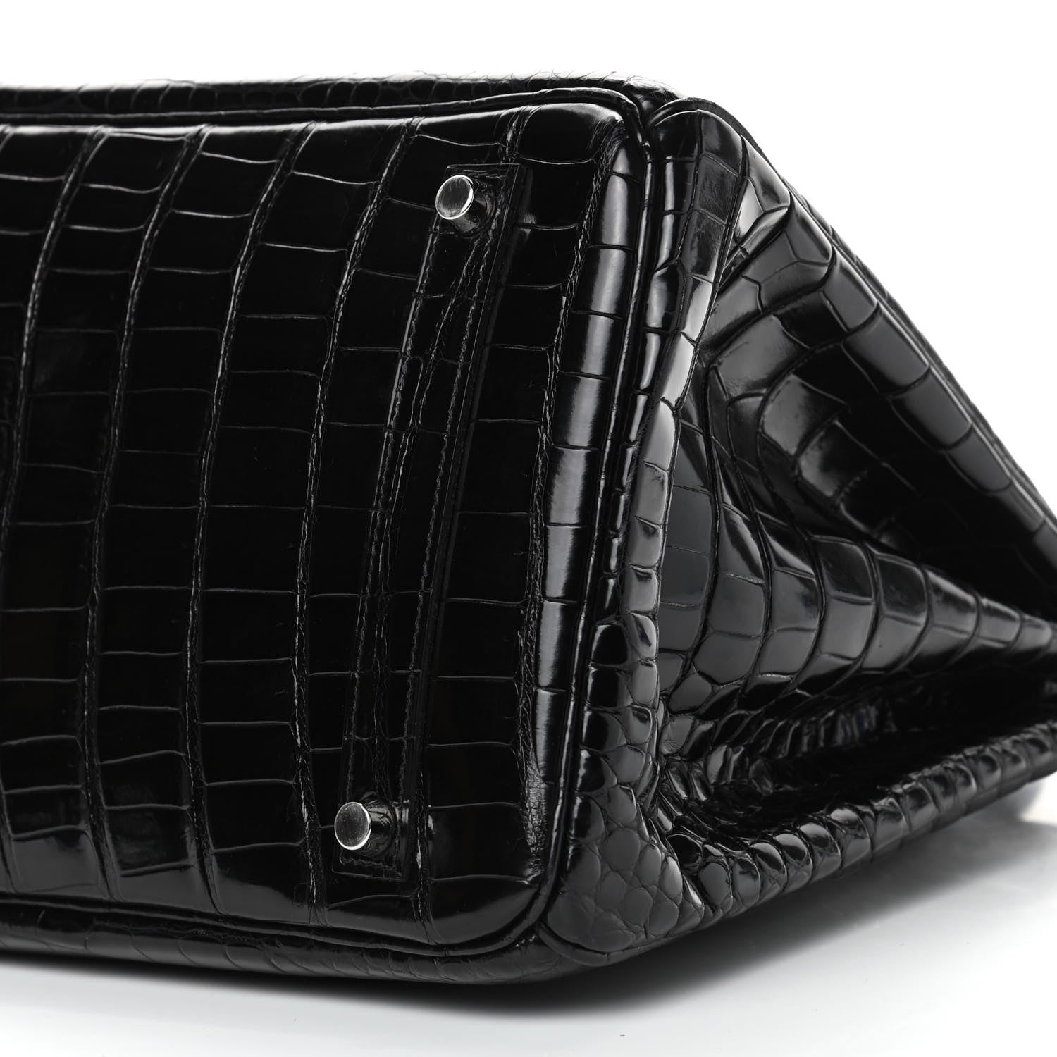 Hermes Shiny Porosus Crocodile Birkin 35 Black 6 of 7