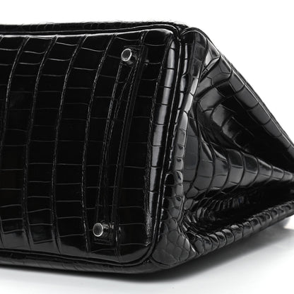 Hermes Shiny Porosus Crocodile Birkin 35 Black 6 of 7