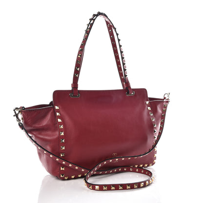 Valentino Garavani Vitello Small Rockstud Tote Scarlet 3 of 9