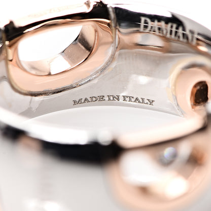 Damiani 18K White Pink Gold Diamond D Icon Ring 58 8.5 4 of 8