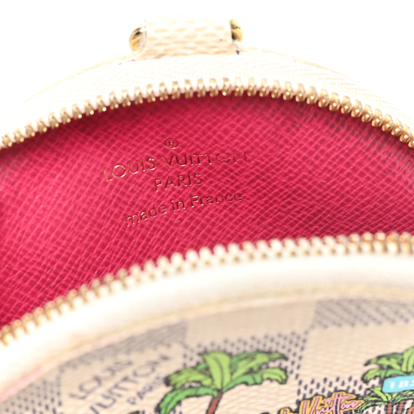 Damier Azur 2021 Christmas Animation Hollywood Bag Charm Fuchsia