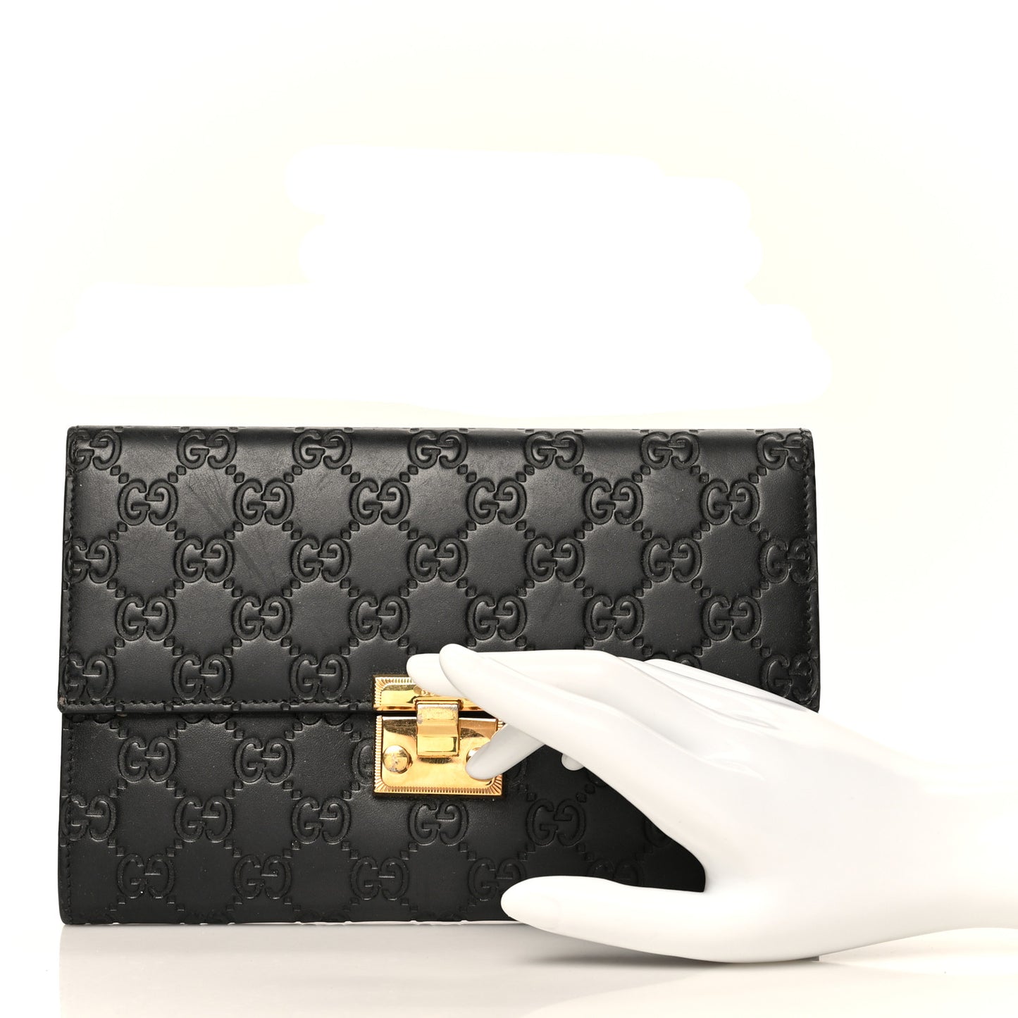 Guccissima Padlock Clutch Black