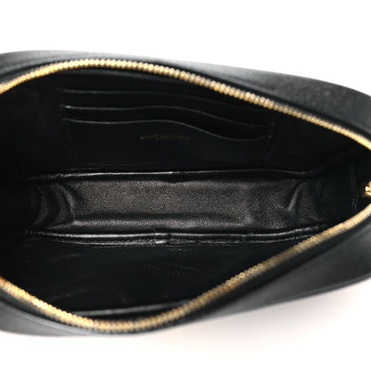 Saint Laurent Grain De Poudre Matelasse Monogram Mini Lou Camera Bag Black 5 of 10
