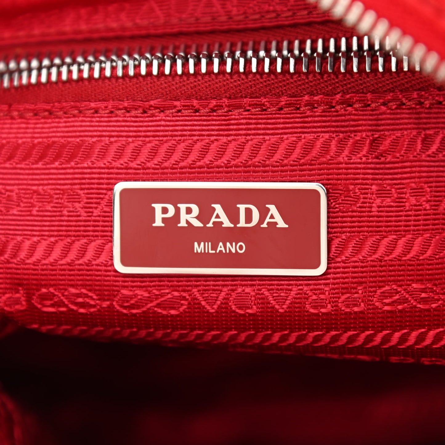 Nylon Tessuto Impuntu Quilted Backpack Rosso