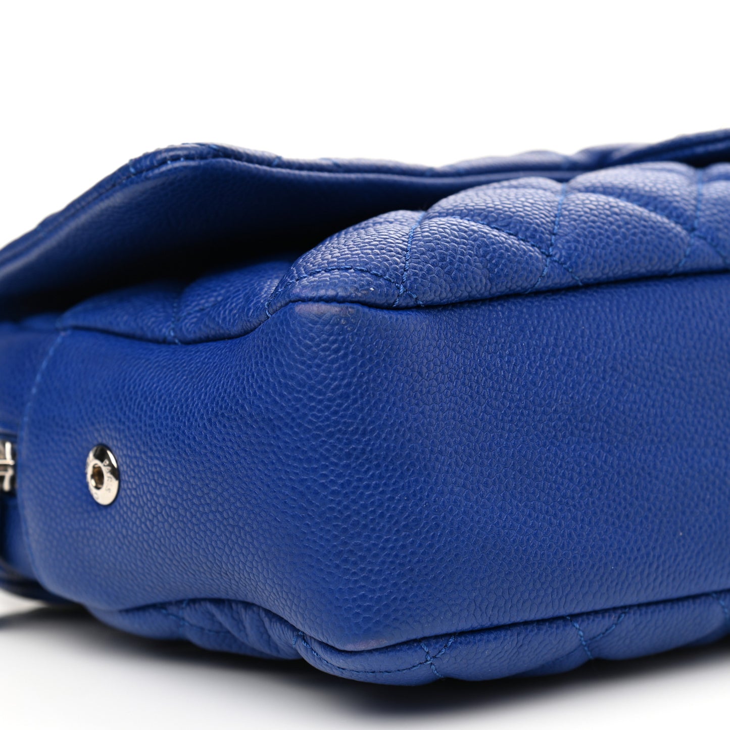 Caviar Quilted Jumbo Easy Flap Blue