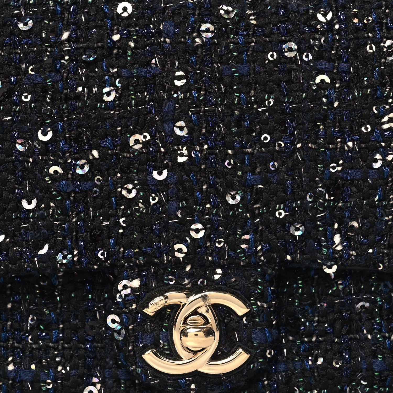 Chanel Tweed Mini Pearl Handle Flap Black Ecru 8 of 10