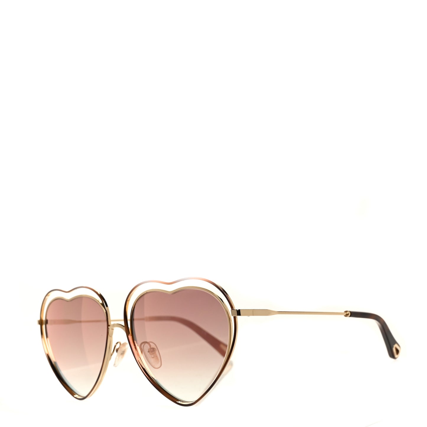 Metal Poppy Love Heart Sunglasses CE131S Havana Rose