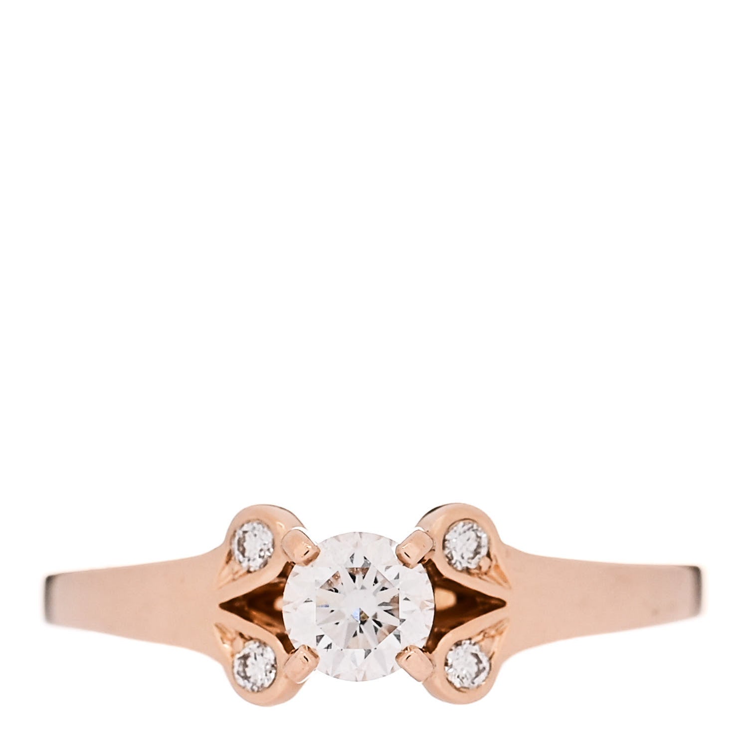 Cartier 18K Pink Gold Diamond .23ct Ballerine Solitaire Engagement Ring 46 3.75 1 of 5