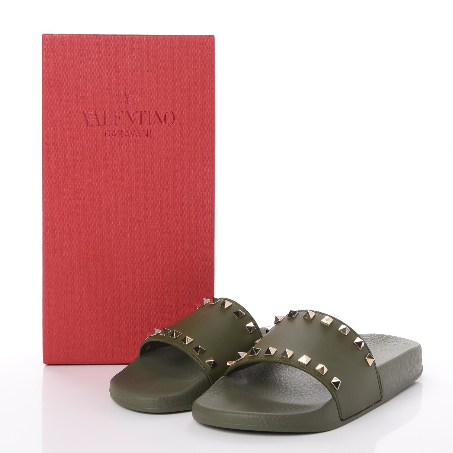 Valentino Garavani Rubber Rockstud Slide Sandals 40 Oasis 7 of 7
