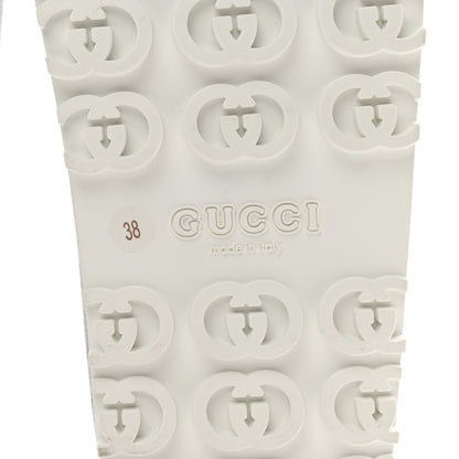 Gucci Glitter Rubber Womens Interlocking G Platform 42mm Slide Sandals 38 Silver 6 of 10